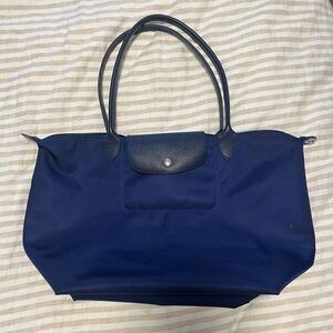 Longchamp Le Plaige navy Blue Tote Bag in large